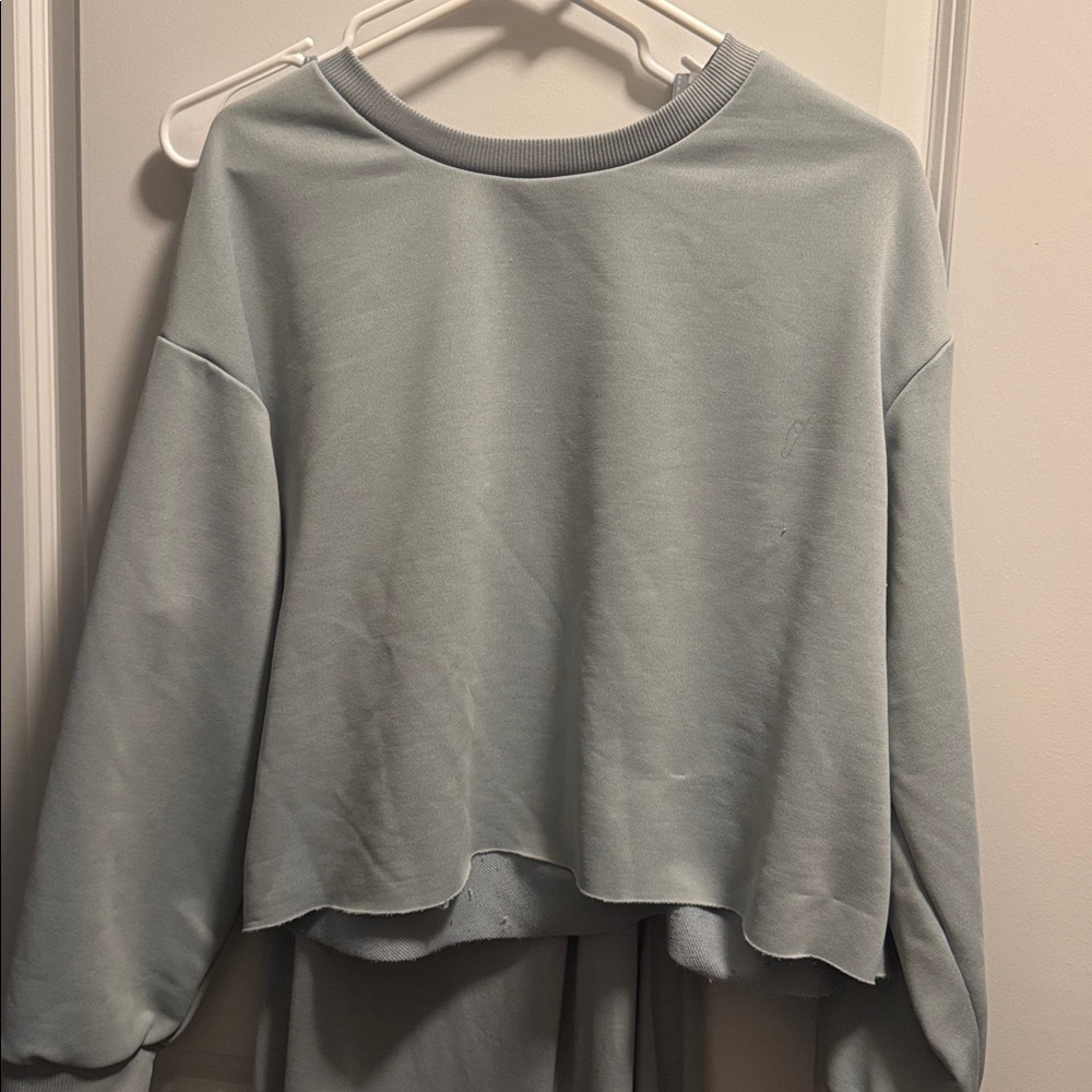 Light Blue Cropped Sweatshirt